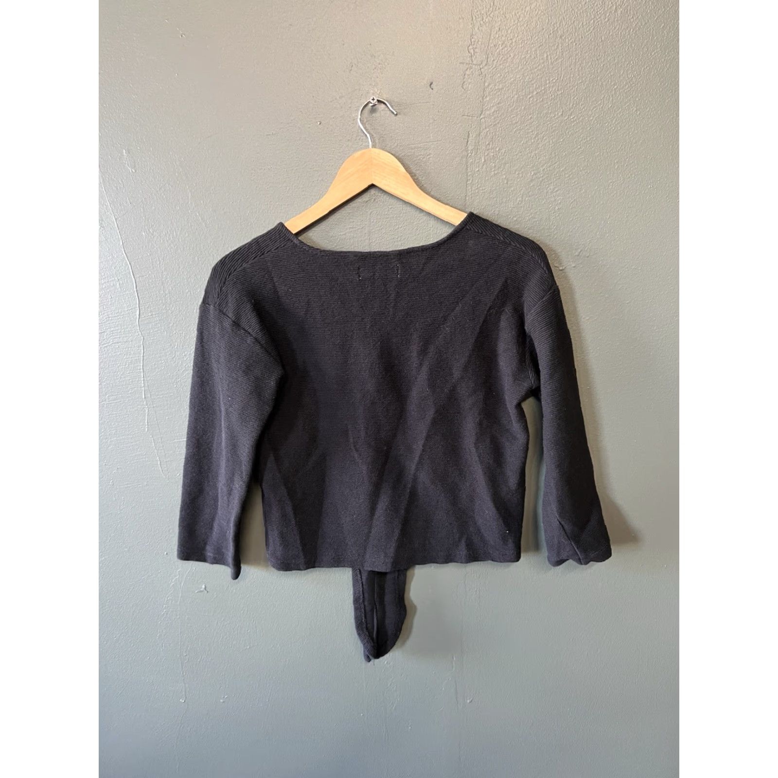 Madewell Madewell Womens Black Cropped Knit Pullover Sweatshirt Size Small Size S / US 4 / IT 40 - 2 Thumbnail