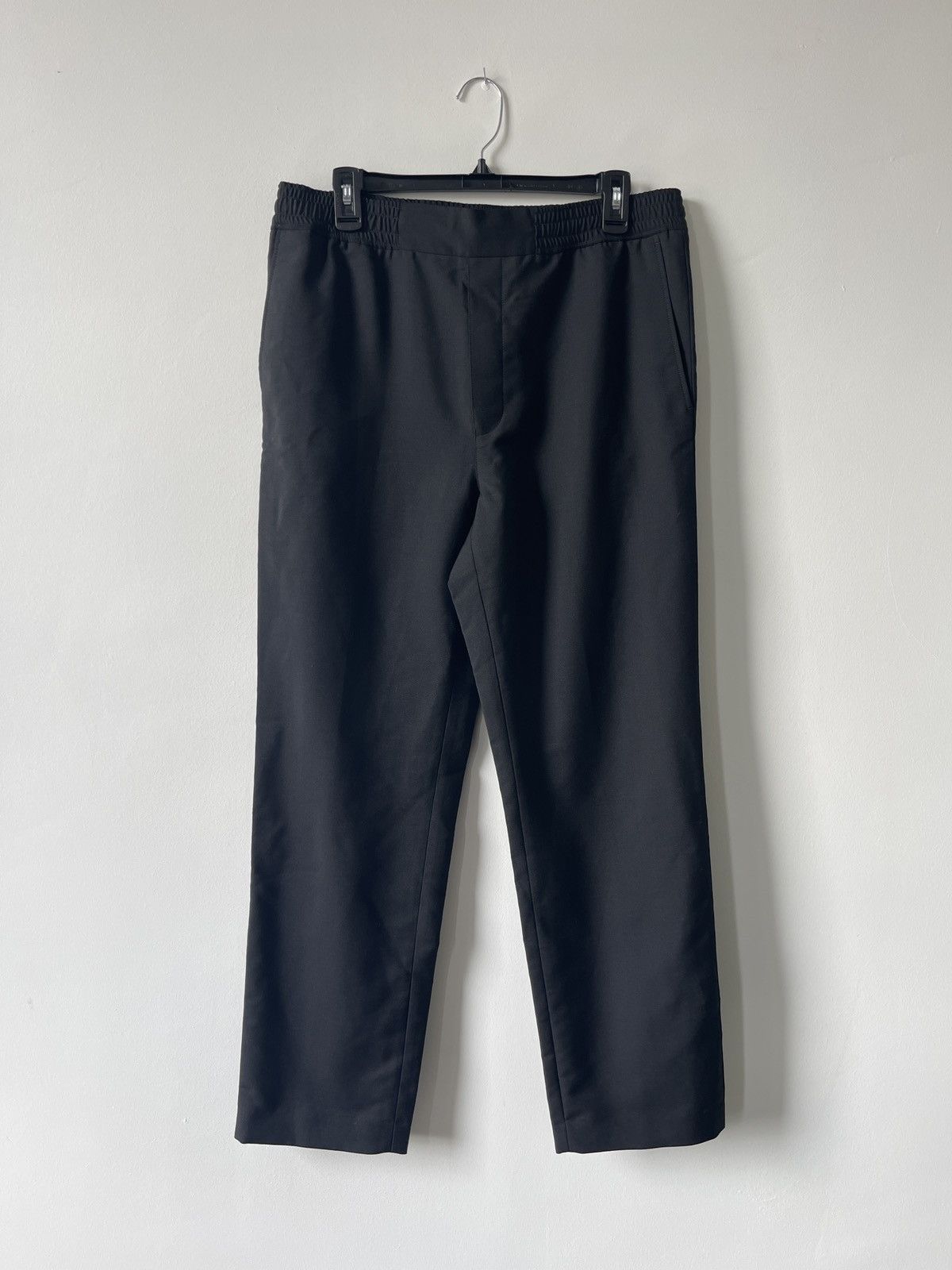 Black Wool/Mohair blend trousers with elastic waist