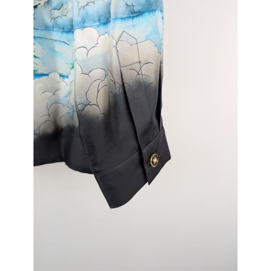Casablanca o1rshd1 Cuban Collar Long Sleeve Shirt in Ski Lake Size US L / EU 52-54 / 3 - 14 Thumbnail