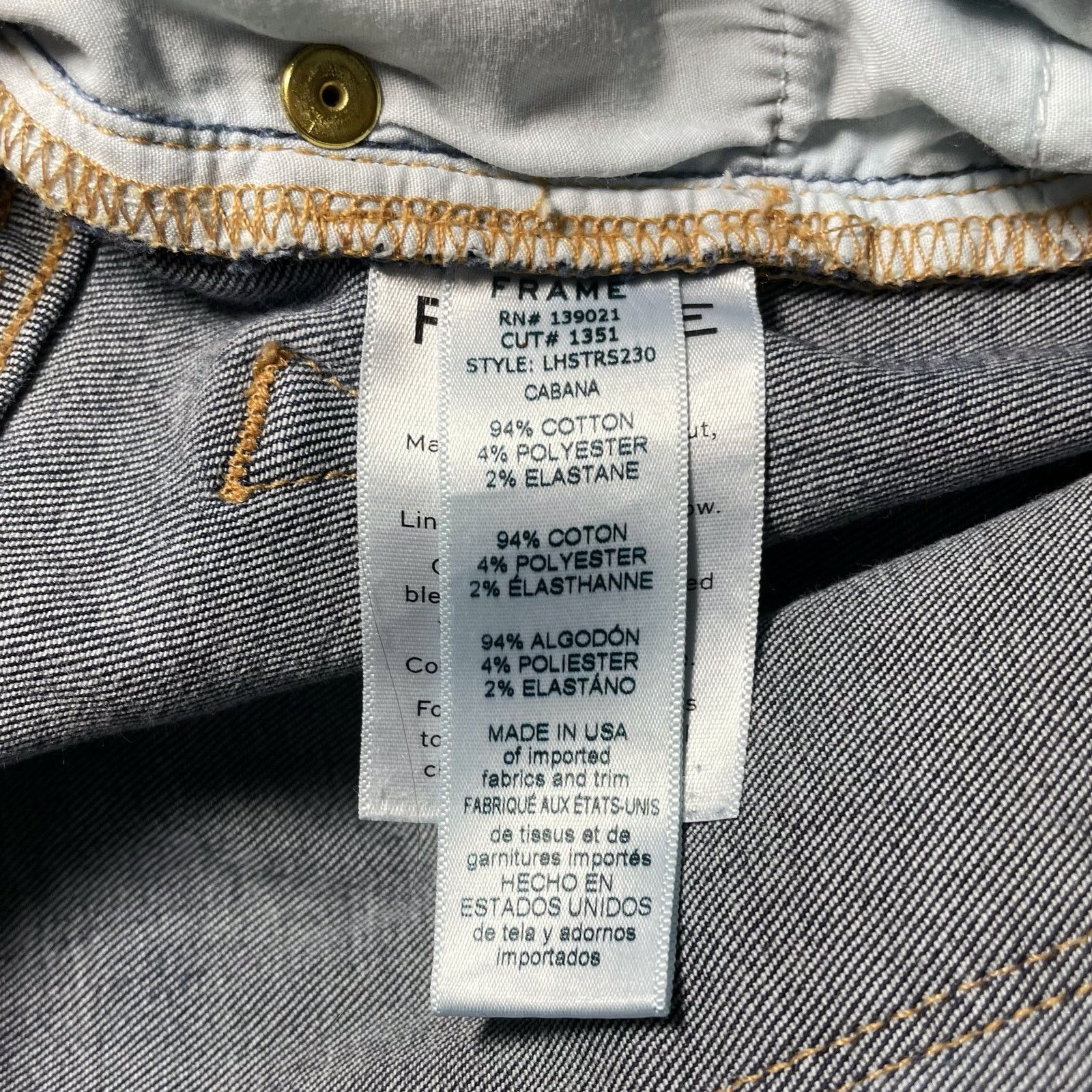 Frame FRAME Le High Straight Raw Stagger Jeans "Cabana" - Size 28 Size 29" - 8 Thumbnail