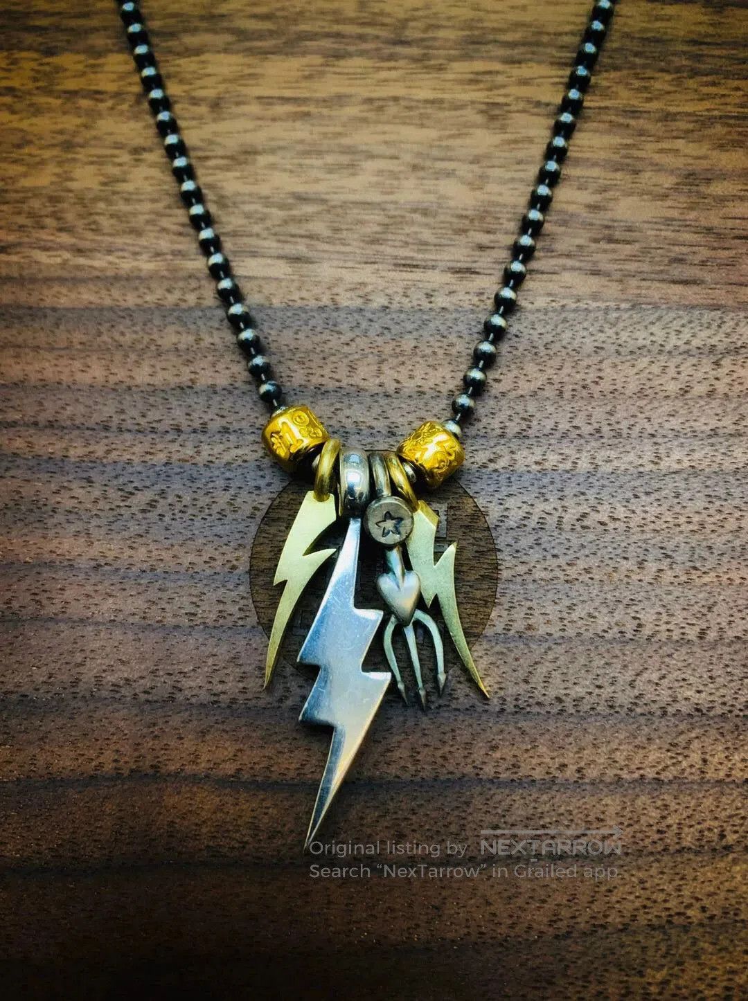 Bill Wall Leather bill wall leather gold bead necklace. Size ONE SIZE - 4 Thumbnail