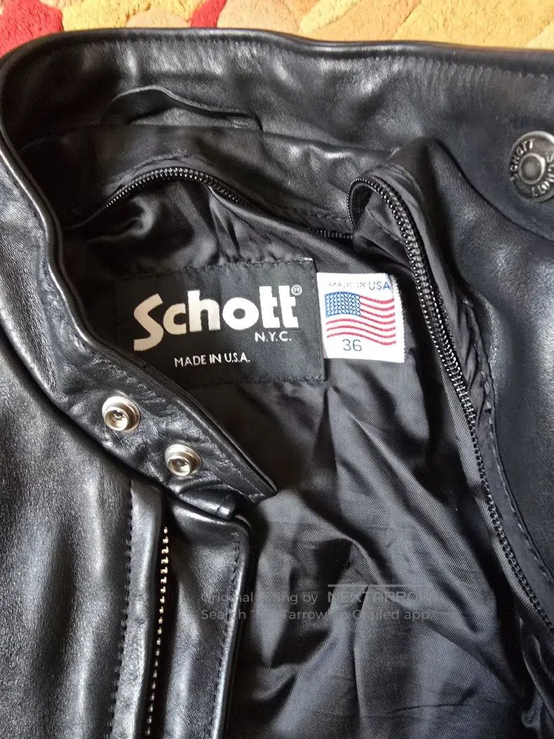 Schott Schott Classic motorcycle leather jacket stand-up collar l Size US XS / EU 42 / 0 - 3 Thumbnail