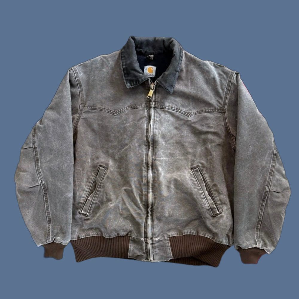 Carhartt VINTAGE Carhartt Santa Fe Quilt Lined Jacket XL Gray 90s Western Workwear Bomber Mens Size US XL / EU 56 / 4 - 1 Thumbnail