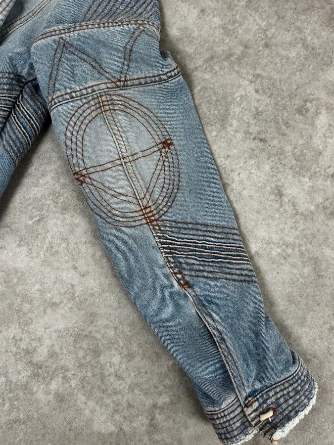 Roberto Cavalli FW2002 Roberto Cavalli Geometrical Blue Denim Jacket Size US S / EU 44-46 / 1 - 10 Thumbnail