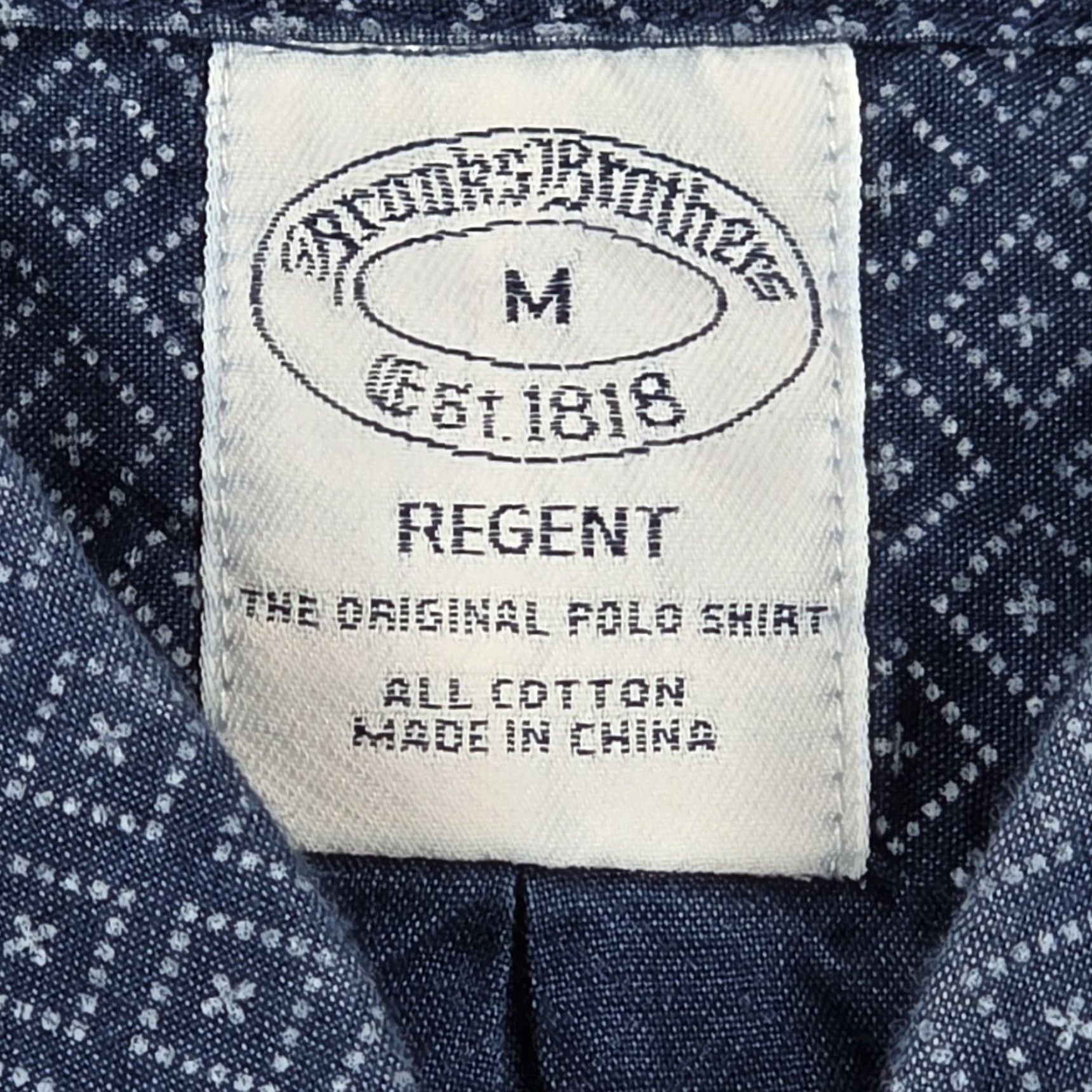 Brooks Brothers Brooks Brothers Shirt Regent Diamond Print Chambray Long Sleeve M Blue Men Size US M / EU 48-50 / 2 - 7 Thumbnail