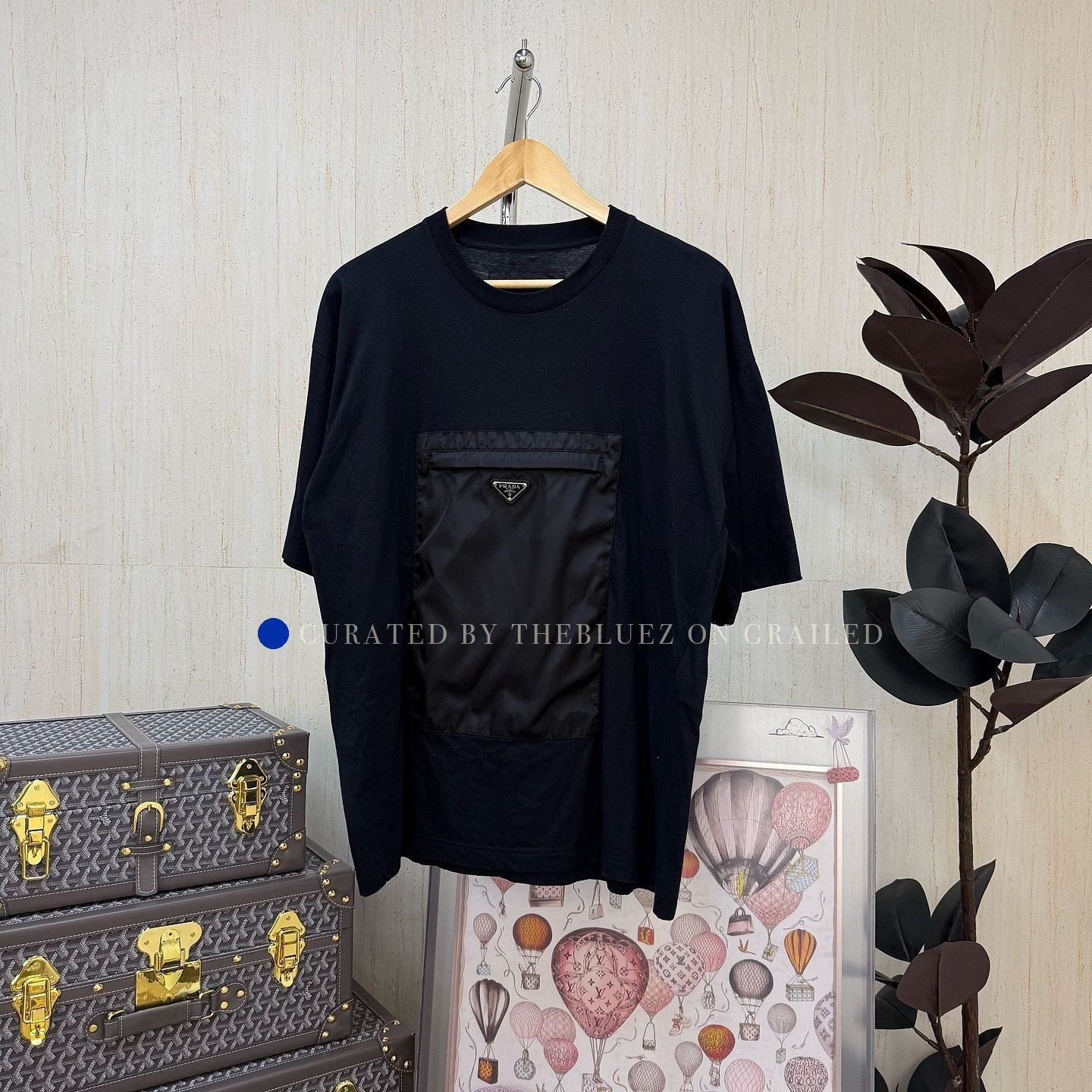 Prada Nylon Pocket Logo T-Shirt in Black Size US XL / EU 56 / 4 - 1 Thumbnail