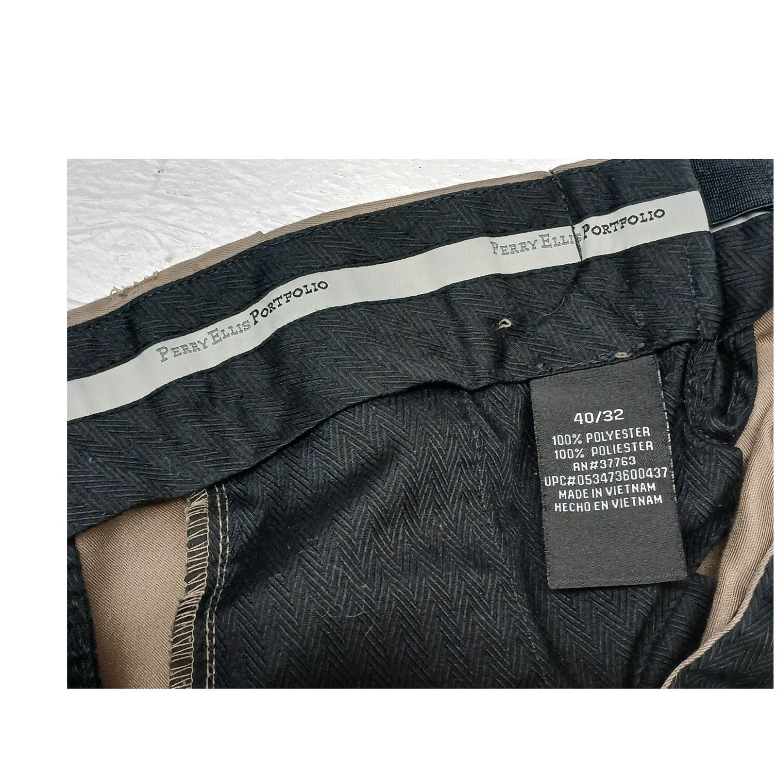 Perry Ellis Perry Ellis (40x32) Tan Relaxed Fit Khaki Dress Slacks Size US 40 / EU 56 - 4 Thumbnail