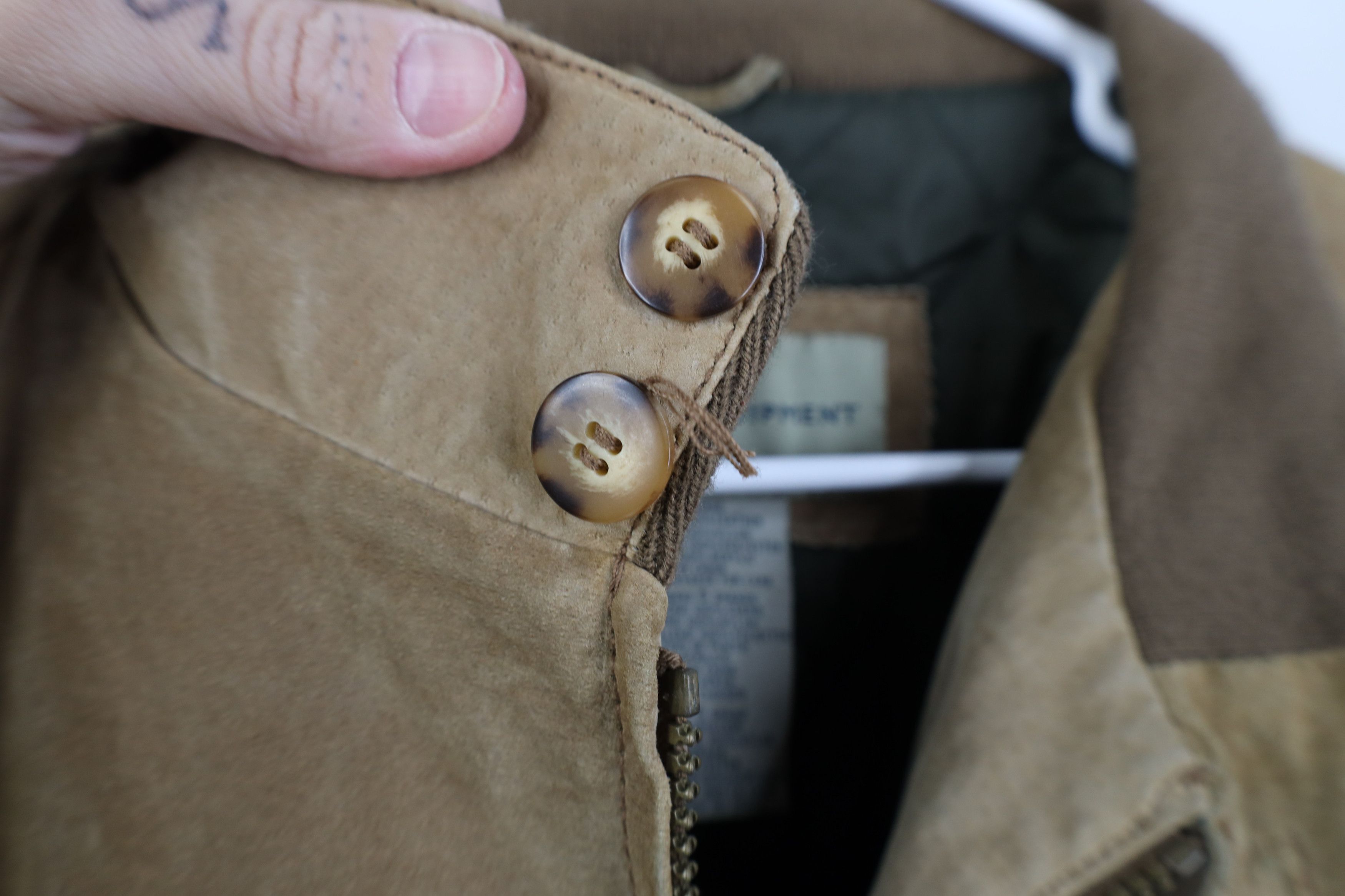Vintage Vintage 90s Streetwear Suede Leather Cafe Bomber Jacket Size US L / EU 52-54 / 3 - 4 Thumbnail