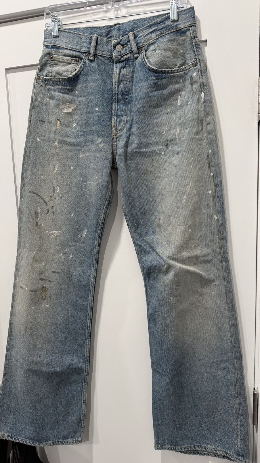 Acne Studios 2021 LOOSE BLUE PAINT SPLATTER JEANS Size US 29 - 3 Thumbnail
