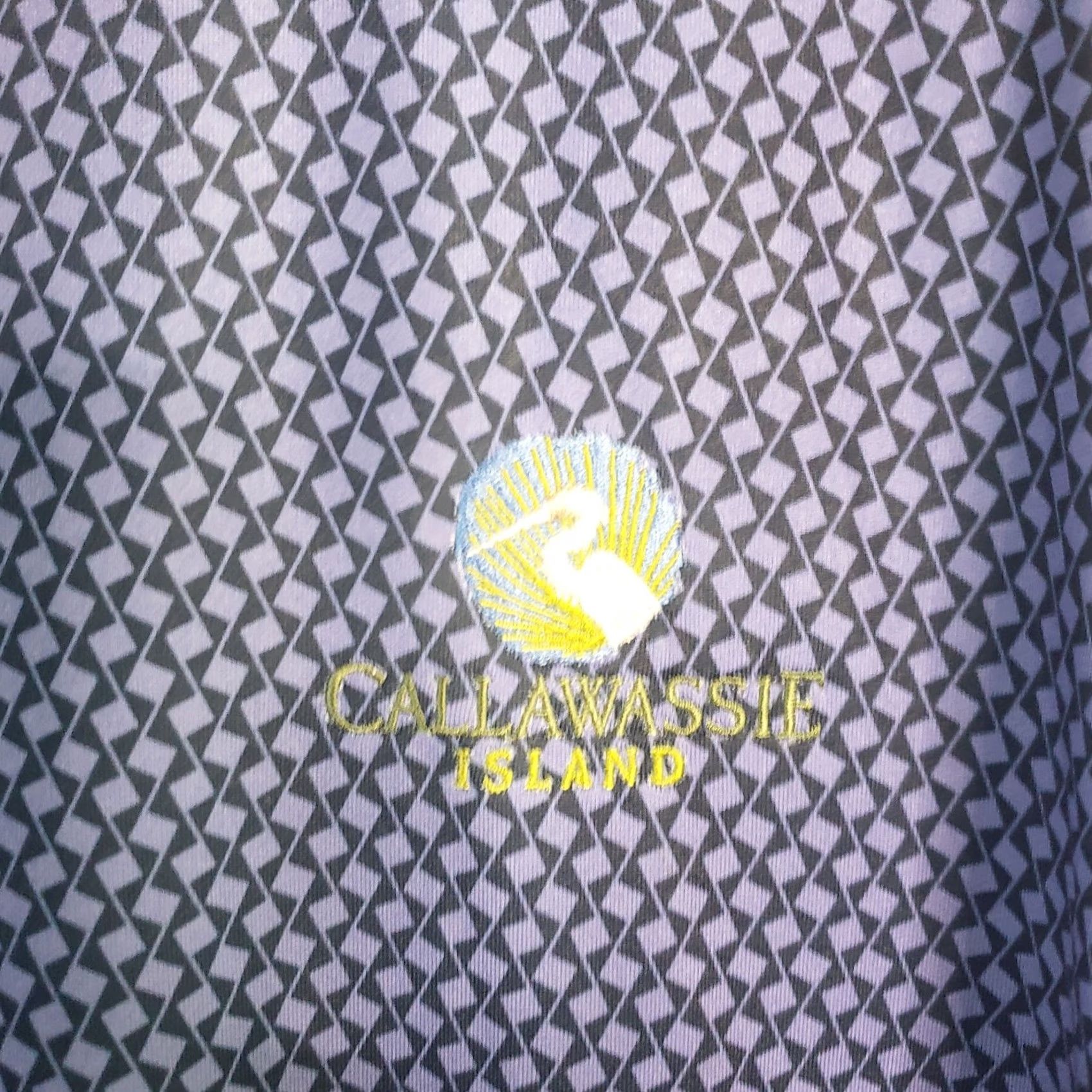 Cutter & Buck Cutter & Buck Men XXL Purple Black Geometric Print Golf Polo Shirt Callawassie Size US XXL / EU 58 / 5 - 6 Thumbnail