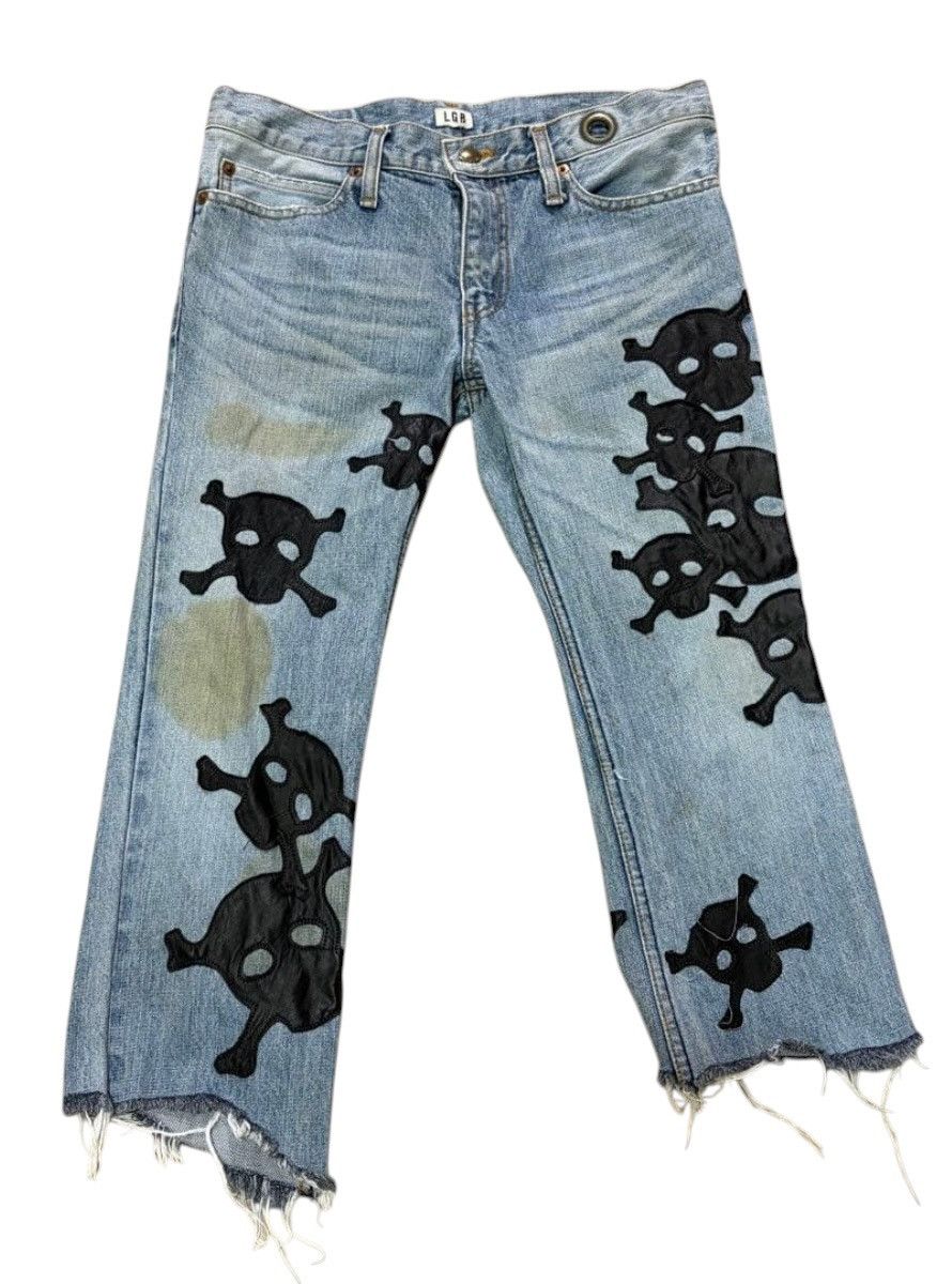 Le Grande Bleu (L.G.B.) LGB SKULL WOLF PATCH DENIM | Grailed