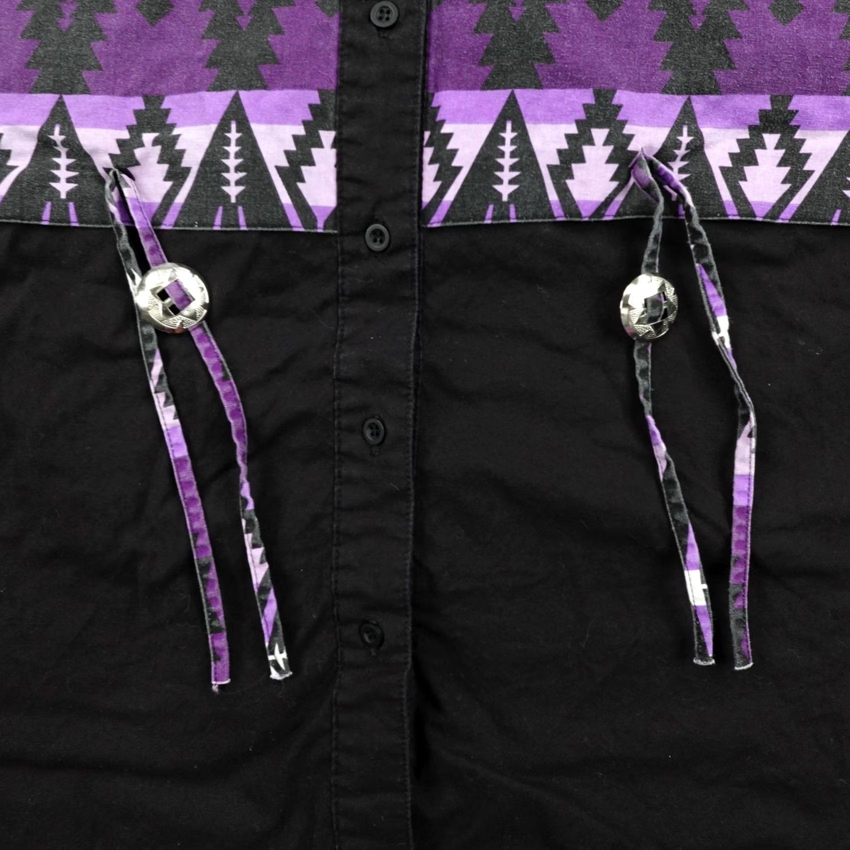 Wrangler Vintage Wrangler Womens Large Black Purple Western Aztec Southwestern 90s Button-Up Shirt Size L / US 10 / IT 46 - 3 Thumbnail
