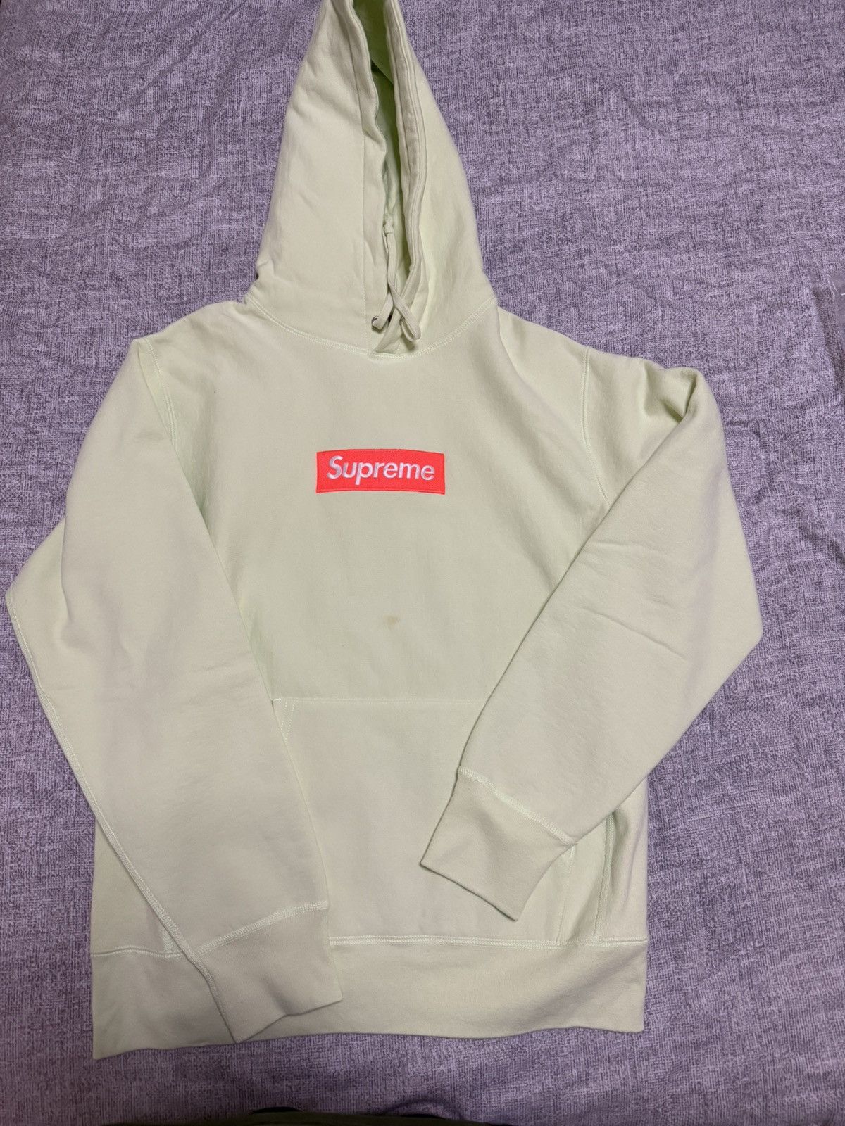 Supreme Box Logo Hoodie Pale Lime | Grailed