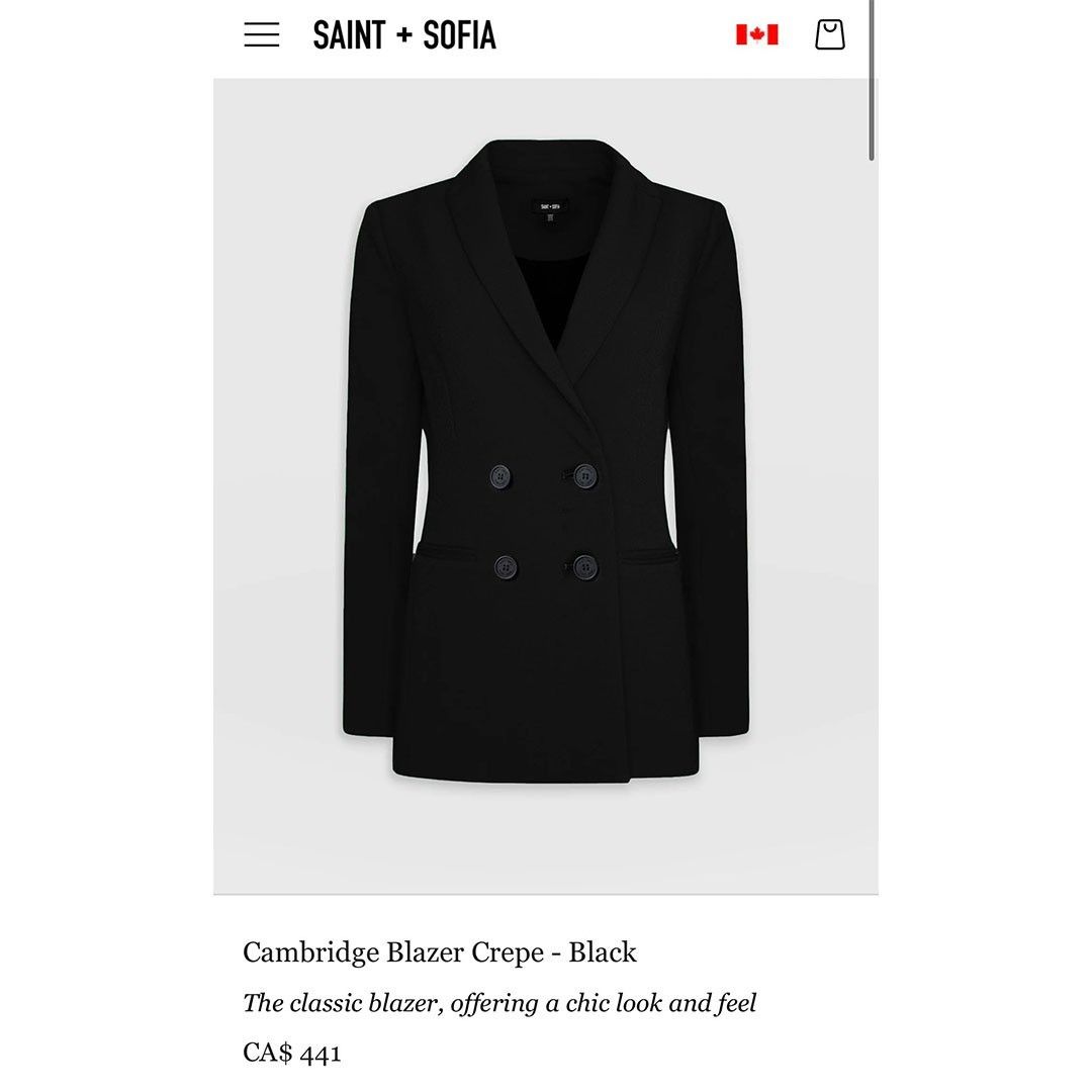 Other SAINT + SOFIA Cambridge Crepe Business Blazer Jacket 12 Size XL / US 12-14 / IT 48-50 - 2 Thumbnail