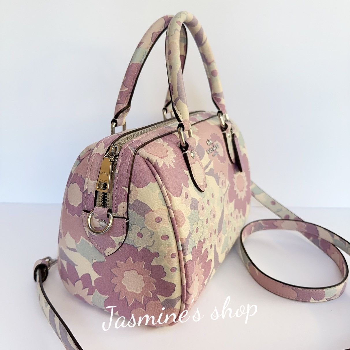 Coach NWT Coach Rowan Satchel Bag With Floral Print CBG82 Size ONE SIZE - 3 Thumbnail