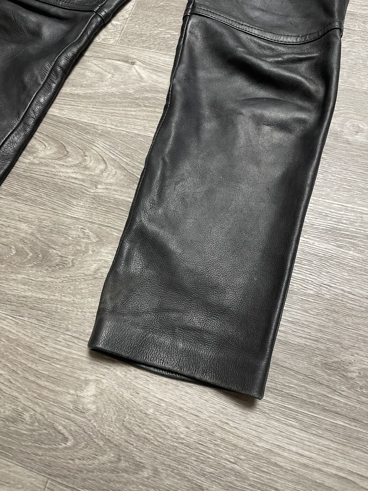 Genuine Leather Vintage Moto Real Leather Black Pants Size US 29 - 5 Thumbnail