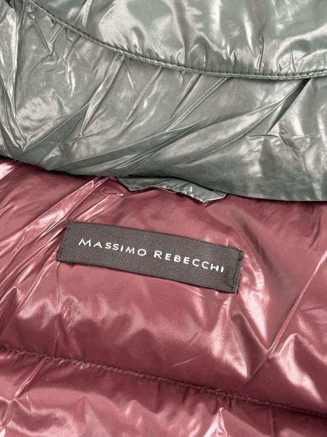 Vintage Massimo Rebecchi Green & Bordeaux Extra Hooded Puffer Jacket Size US M / EU 48-50 / 2 - 9 Thumbnail