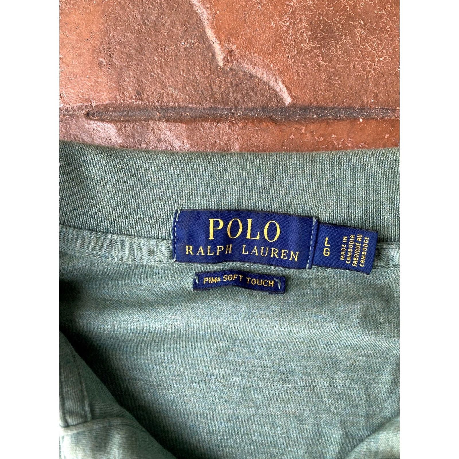 Polo Ralph Lauren Polo Ralph Lauren Polo Shirt Mens Large Green Pima Soft Touch Short Sleeve Striped Knit 100% Cotton Logo Button Size US L / EU 52-54 / 3 - 2 Thumbnail