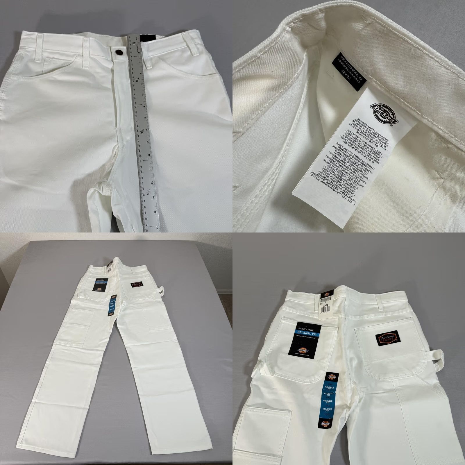 Dickies Dickies Pants Mens 32x32 White Canvas Carpenter Painter Relaxed Fit Workwear Size US 32 / EU 48 - 8 Thumbnail