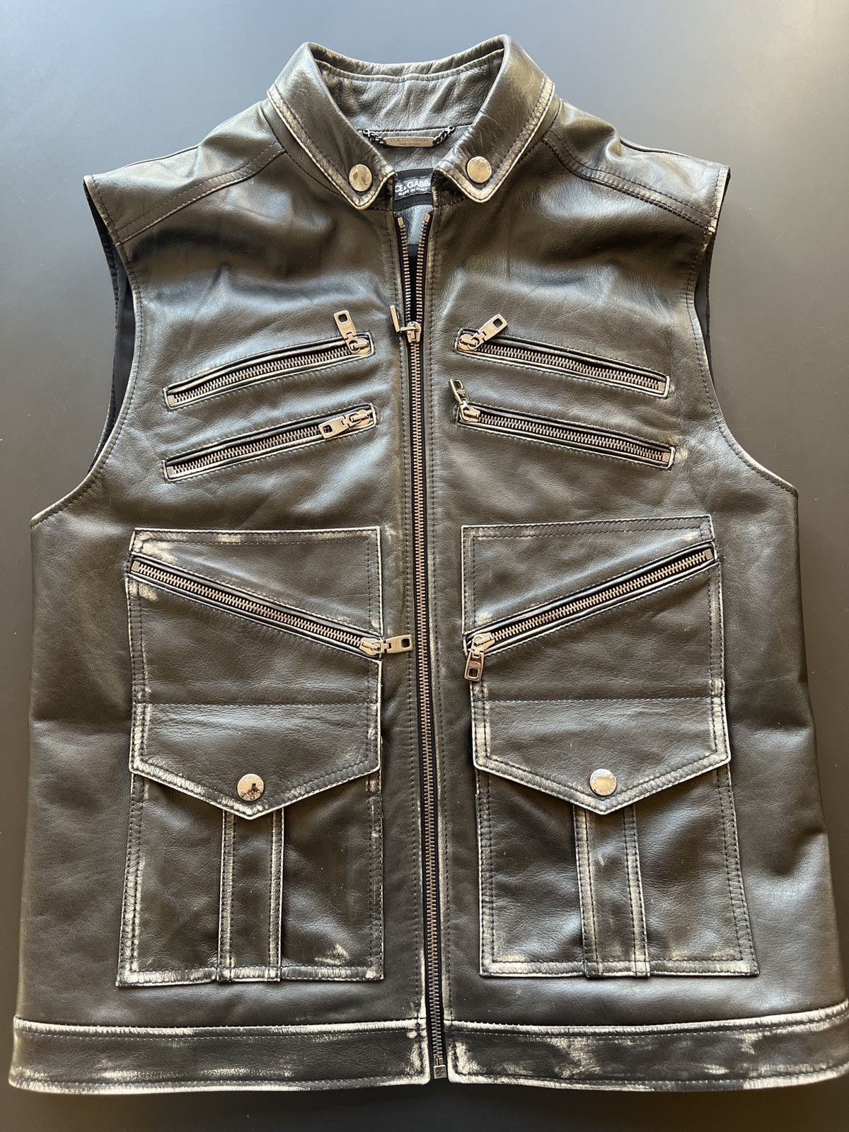 Dolce & Gabbana Dolce & Gabbana rare motorcycle leather vest Size US L / EU 52-54 / 3 - 1 Thumbnail