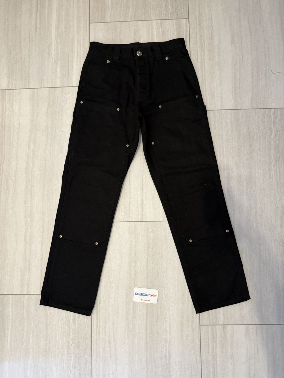 Chrome Hearts Chrome Hearts Carpenter Double Knee Black Pants Size US 29 - 1 Thumbnail