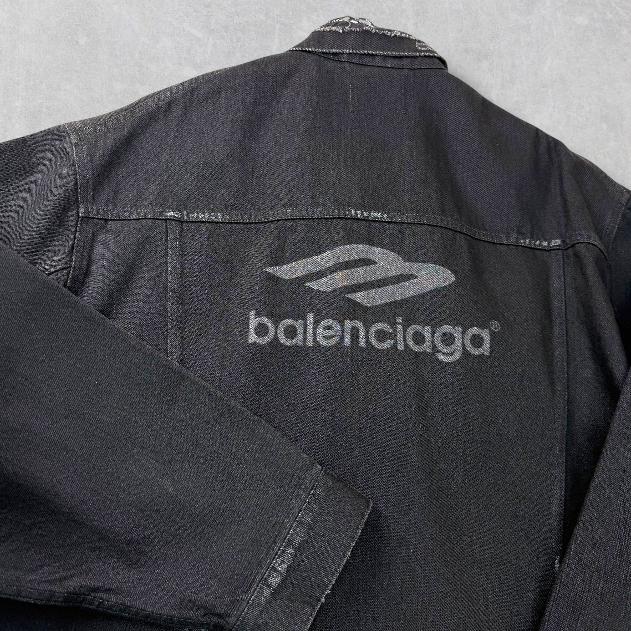Balenciaga Balenciaga 3B Sports Icon Oversized Denim Jacket L (XL) Size US XL / EU 56 / 4 - 2 Thumbnail