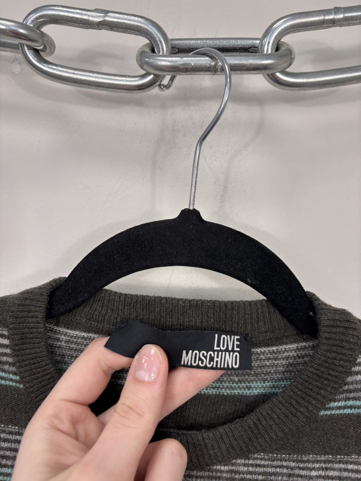 Love Moschino Love Moschino Women’s Multicolor Striped Wool Blend Sweater Size L / US 10 / IT 46 - 6 Thumbnail