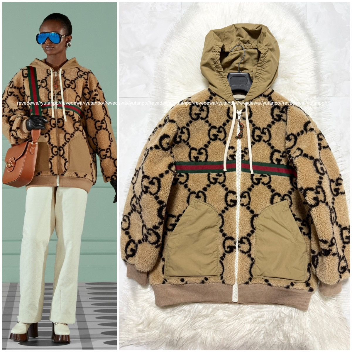 Gucci Gucci maxi GG pattern Sherry line bomber jacket S Size S / US 4 / IT 40 - 1 Thumbnail