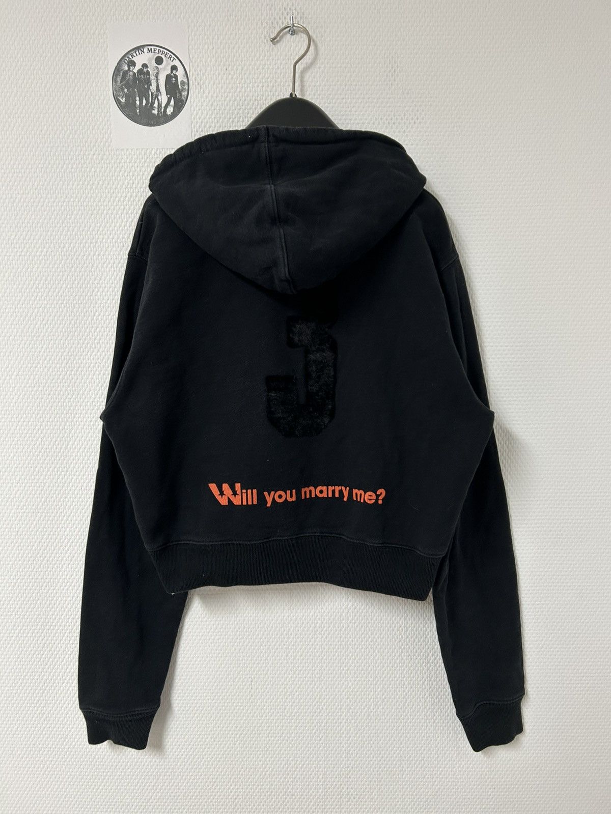Off-White FW2018 “Will You Marry Me?” Cropped Hoodie Size US XS / EU 42 / 0 - 4 Thumbnail
