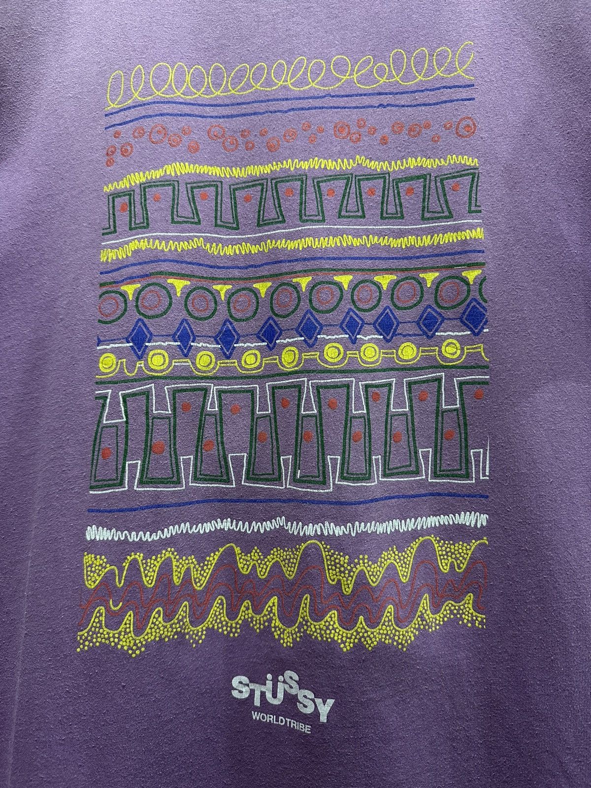 Stussy Stussy Worldtribe Bright Colourful Faded Tee Size US XL / EU 56 / 4 - 2 Thumbnail