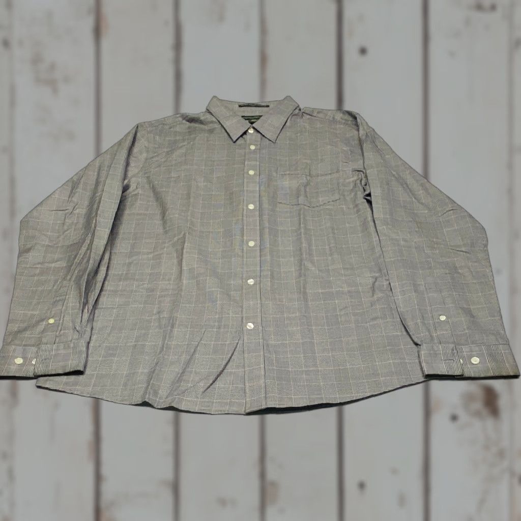 Eddie Bauer VINTAGE: No Eddie Bauer Dress Shirt Mens 2XL Check Long Sleeve Button Up Wrinkle Resistant Size 48R - 1 Thumbnail