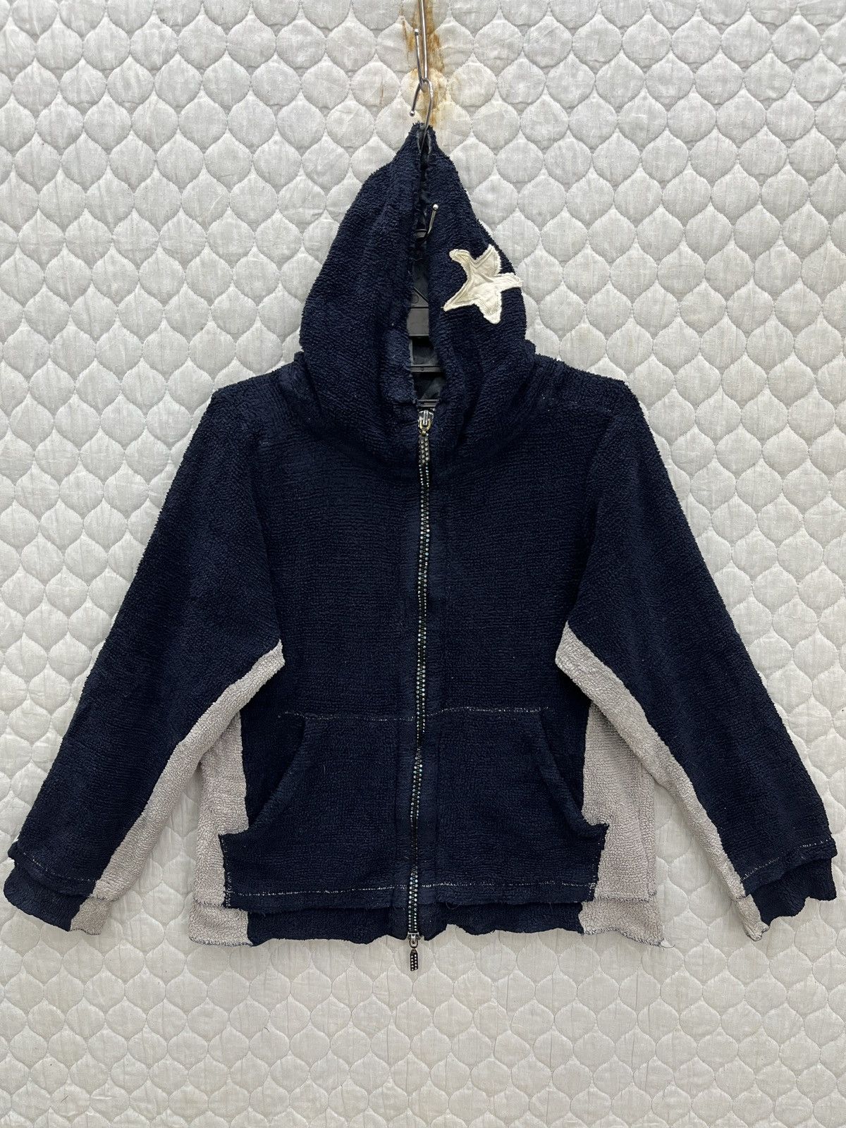 image of Francist Mor K S Archive Francist Mor Ks Hoodie Sweater in Blue White, Women's (Size Medium)
