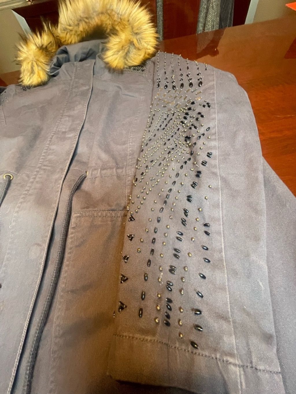Torrid Torrid Embellished Rhinestone Parka Coat w/ Faux Fur Hood 1 Size XL / US 12-14 / IT 48-50 - 10 Thumbnail