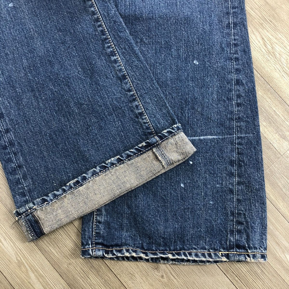 If Six Was Nine × Le Grande Bleu (L.G.B.) 🇯🇵2000s Repack Japan Reconstucted Distressed Flared Jeans Size US 32 / EU 48 - 14 Thumbnail