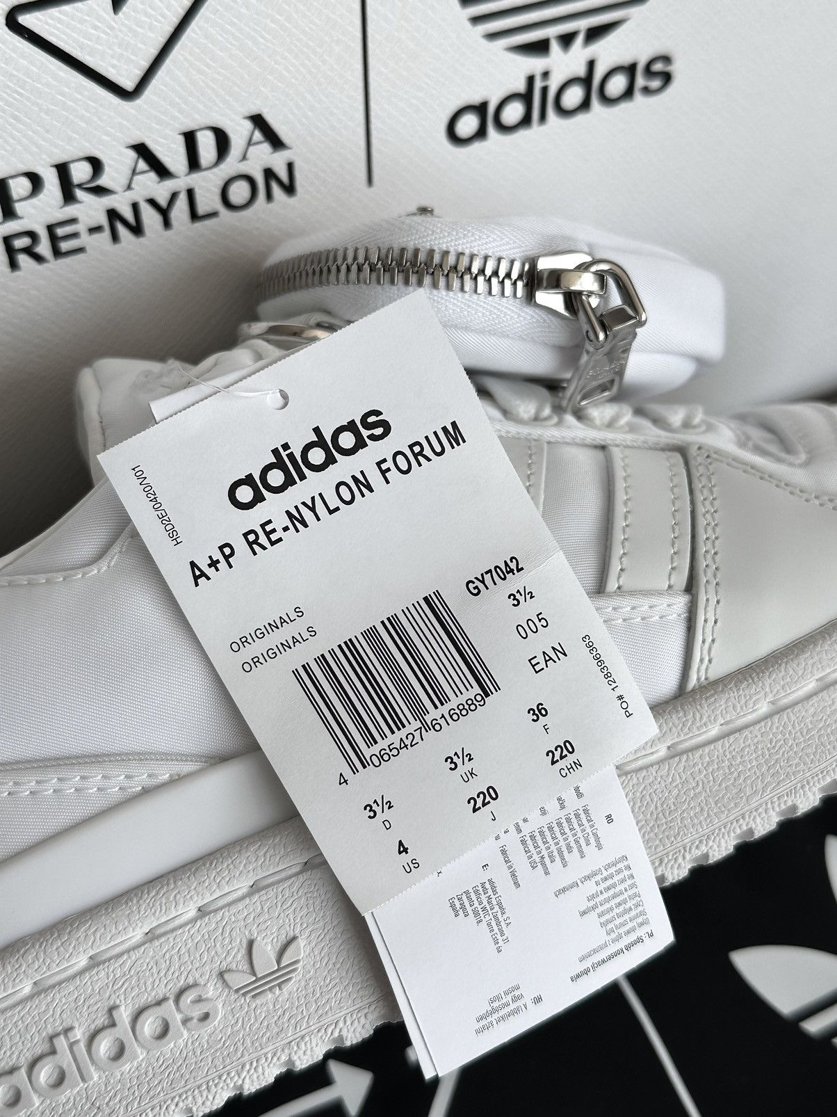 Adidas × Prada Prada Adidas RE-Nylon Forum Low White Sneakers US 6 / 36 Size US 6 / IT 36 - 10 Thumbnail