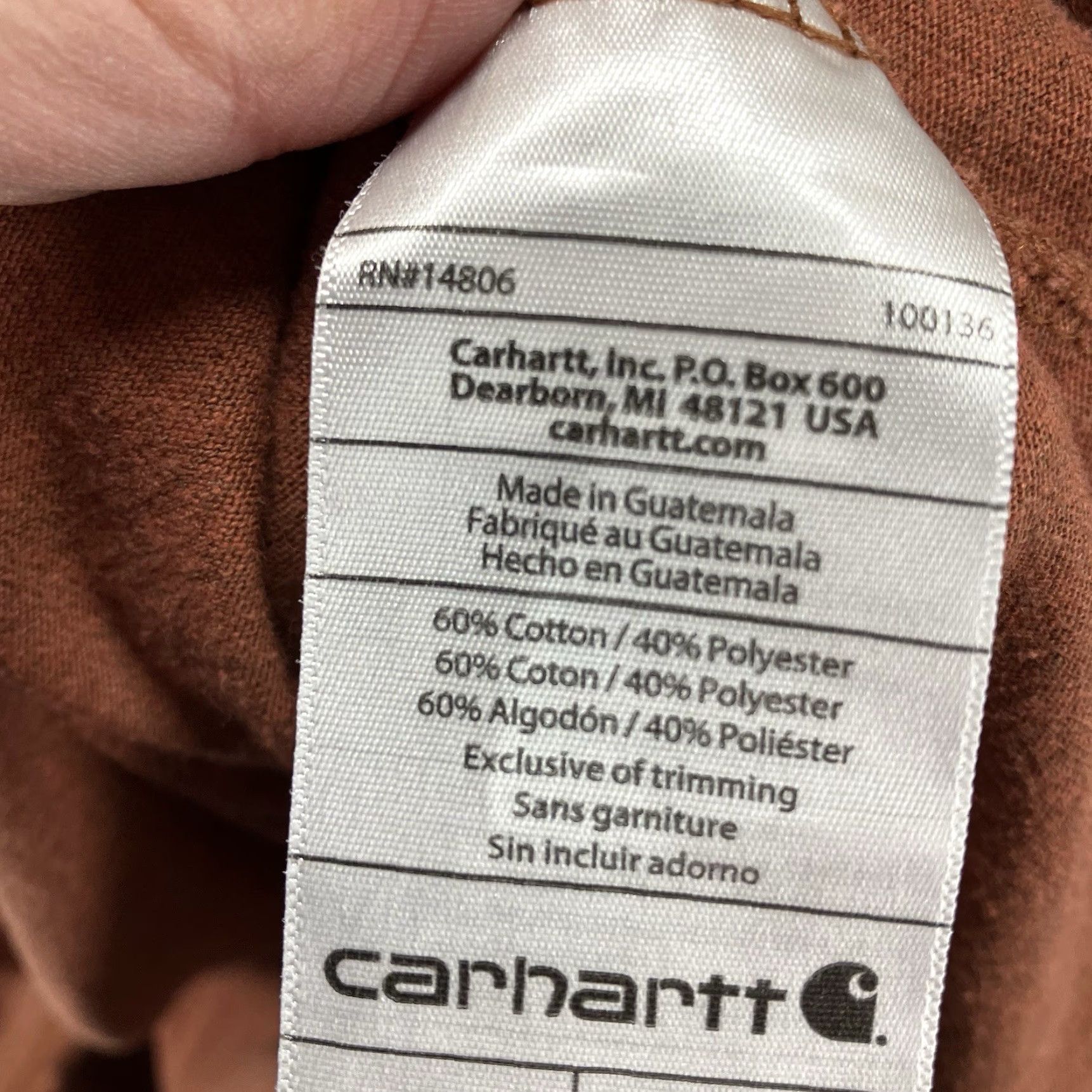 Carhartt Carhartt Mens 2XL Short Sleeve T-Shirt Rusty Orange Crew Neck Logo All Seasons Regular Fit Cotton Polyester Shirt Mens Size US XXL / EU 58 / 5 - 6 Thumbnail