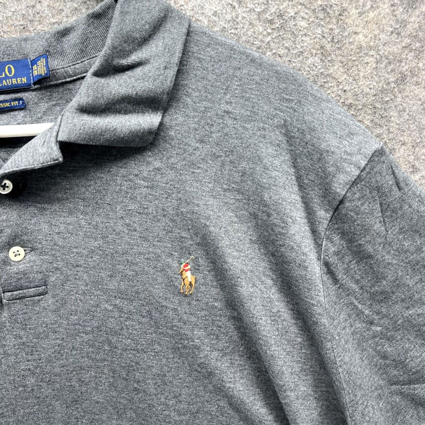 Polo Ralph Lauren Polo Ralph Lauren Polo Shirt Mens 2XL Gray Classic Fit Cotton Pony Logo Pique Shirt Mens XXL Gray Polo Ralph Lauren Short Sleeve Mens 2XL Women? Size US XXL / EU 58 / 5 - 4 Thumbnail