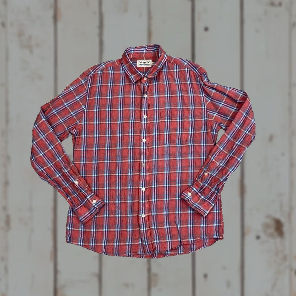 Faherty Faherty Mens L Button-Up Flannel Shirt Beach House Collection Preppy Multicolor Size US L / EU 52-54 / 3 - 1 Thumbnail