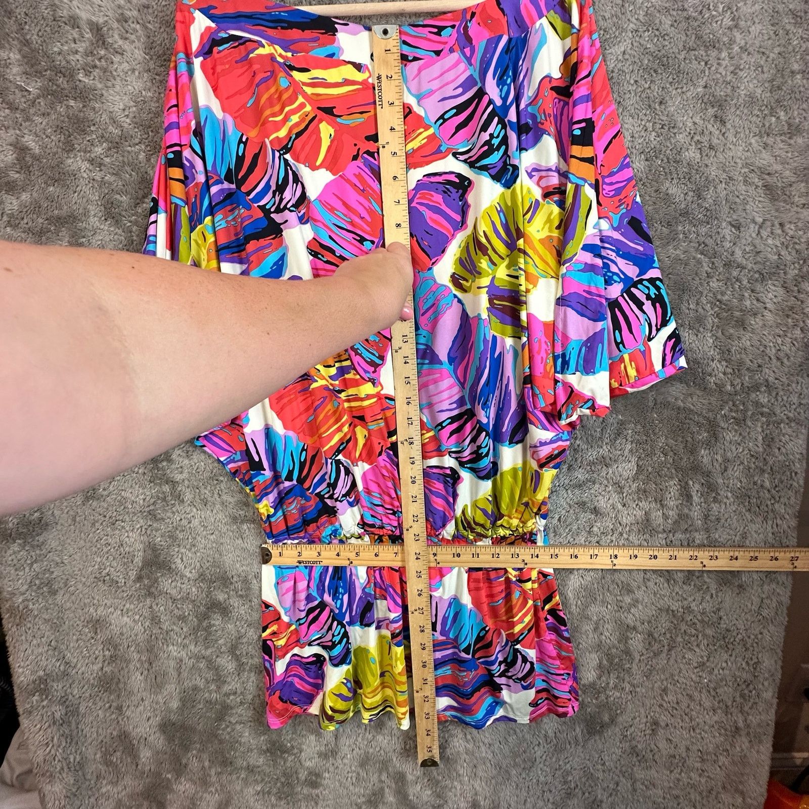 Other Vintage Bright Palm Tropical Cover Up Kaftan Tunic Dress M Size M / US 6-8 / IT 42-44 - 9 Thumbnail