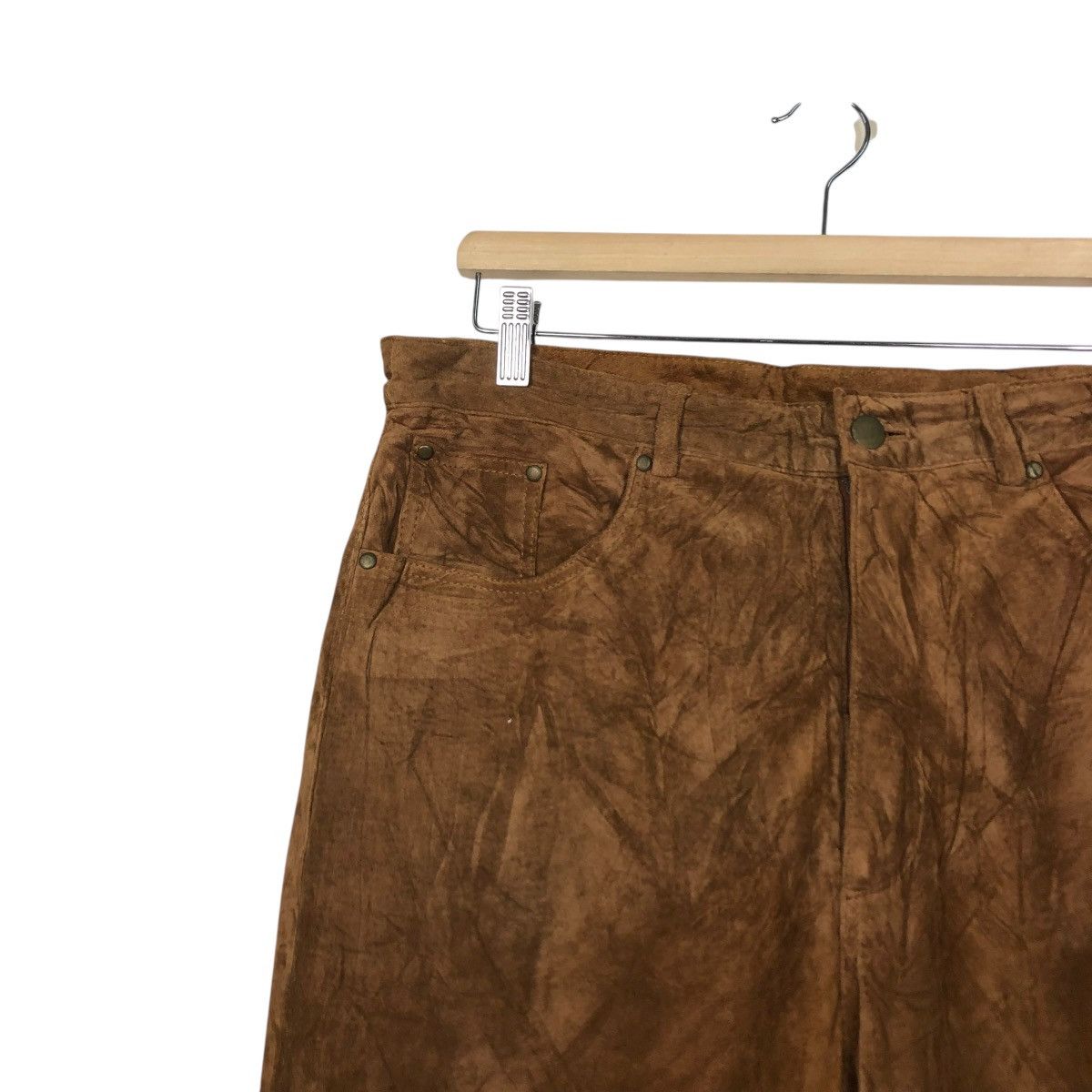 Japanese Brand 🔥VINTAGE SUEDE SOFT LEATHER PANTS BIKER HALLHUBER Size US 32 / EU 48 - 9 Thumbnail