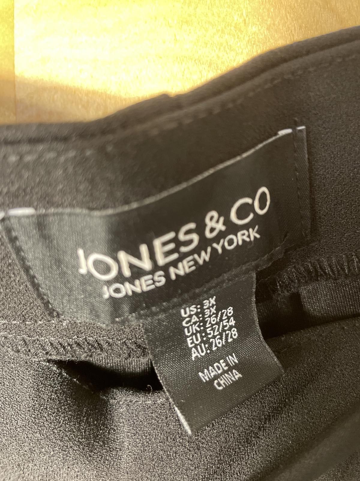Other Jones & Co Black Dress Pants Women's 3X Black Wide Leg NWT Size 42" / US 20 - 3 Thumbnail