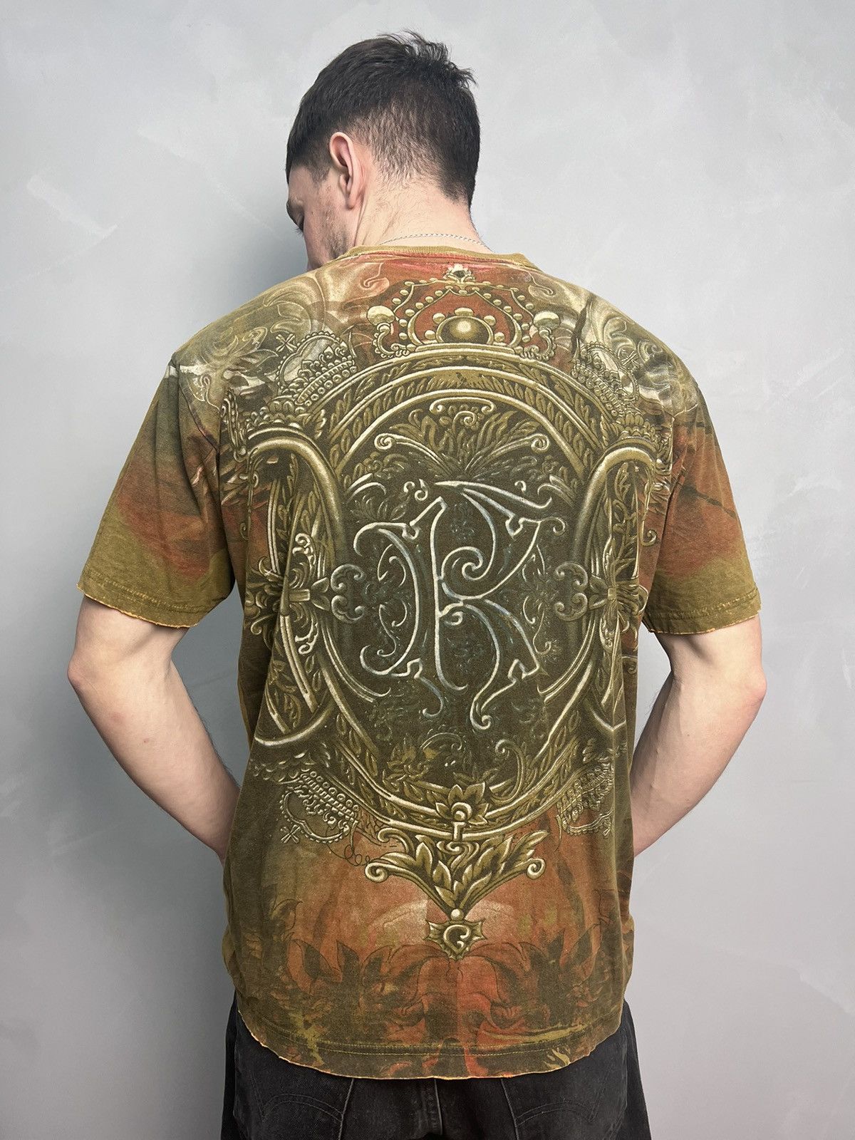 Affliction × Vintage Crazy Vintage Y2K Affliction T Shirt Skull Opium Cyber Goth Size US L / EU 52-54 / 3 - 11 Thumbnail