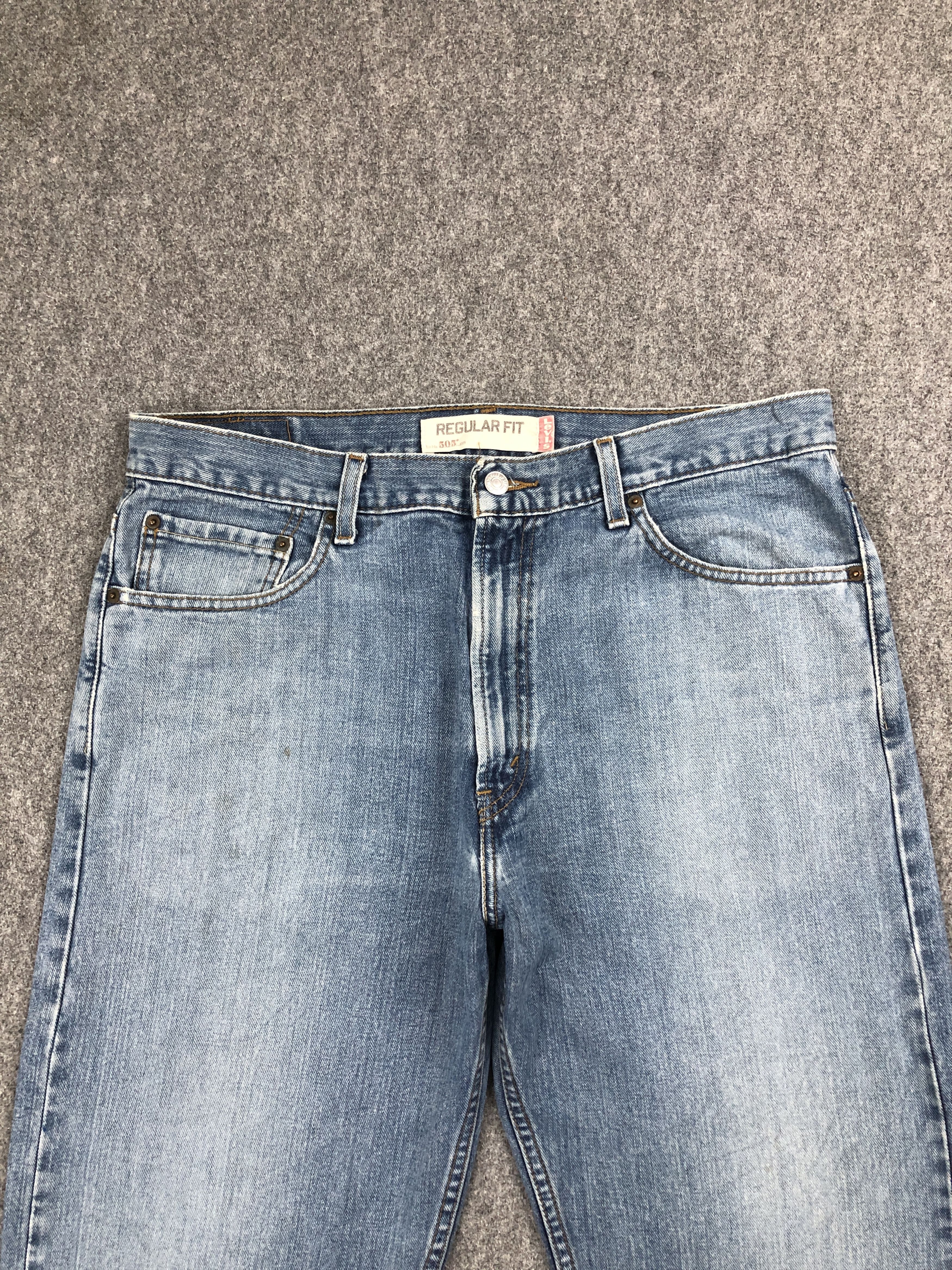 Levi's × Vintage Vintage Levis 505 Faded Blue Jeans DP2475 Size US 34 / EU 50 - 2 Thumbnail