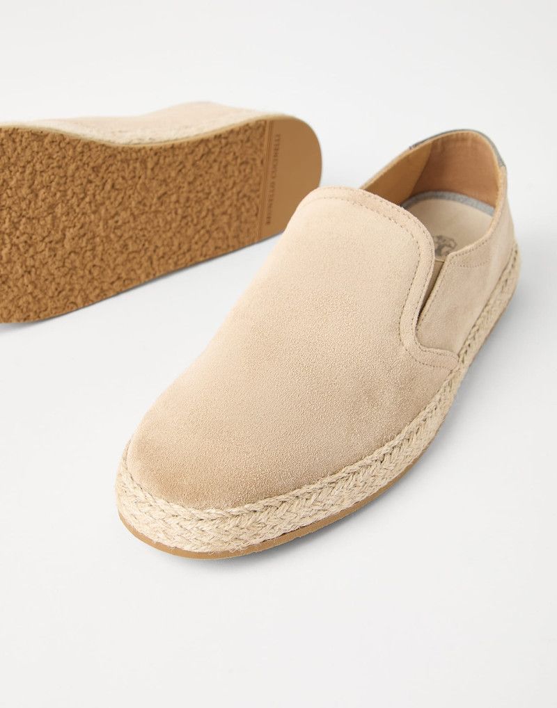Brunello Cucinelli o1la1rc1a0326 Washed Suede Slip-Ons in Beige Size US 9 / EU 42 - 3 Thumbnail