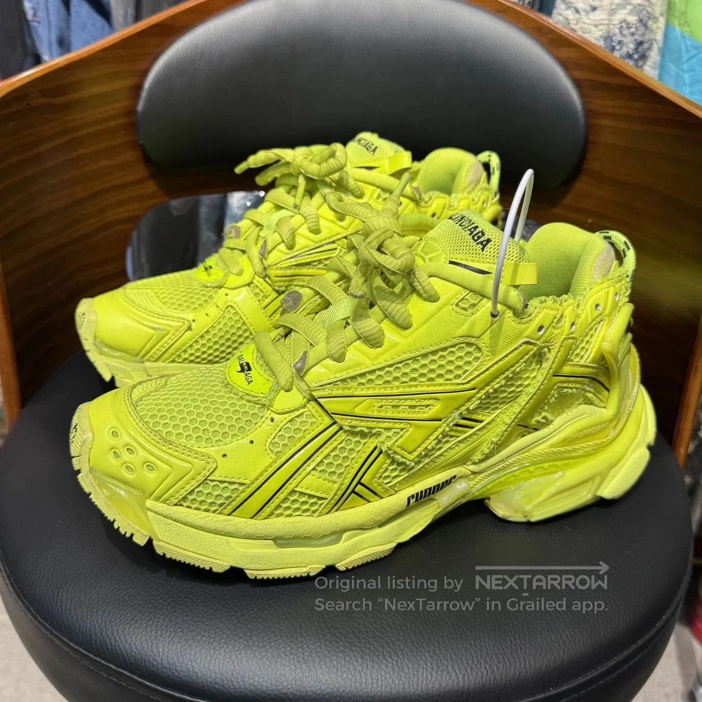 Yellow High-Top Sneakers Size 7.