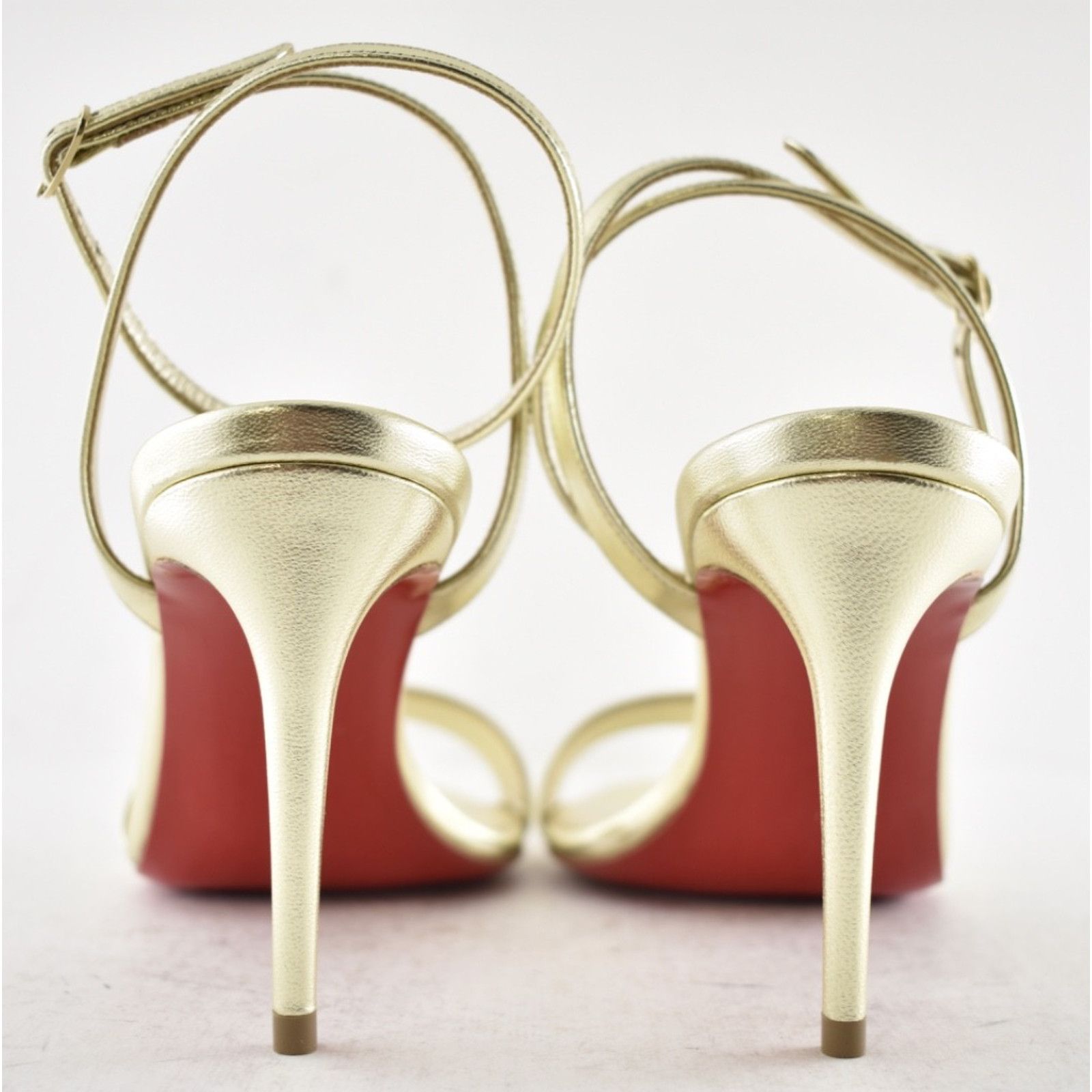 Christian Louboutin Christian Louboutin Loubigirl 85 Platine Gold Ankle Sandal Size US 5.5 / IT 35.5 - 17 Thumbnail