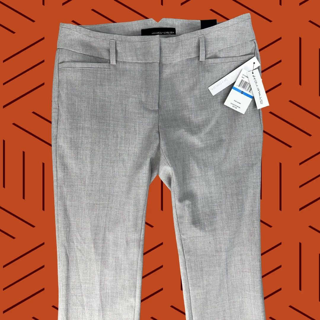 Vintage Amanda + Chelsea Slim Fit Gray Ankle Dress Pant Trousers Women’s 0 Slimming Slim Gray 0 Women Size 25" / US 0 / IT 36 - 1 Thumbnail