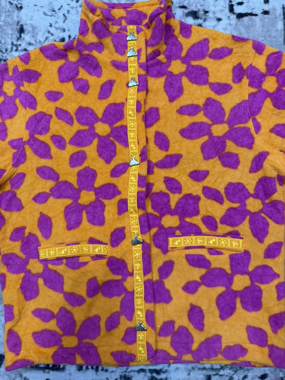 Phenix Vintage 90s Phenix All Over Print Fleece Jacket Button Snap Size US L / EU 52-54 / 3 - 4 Thumbnail