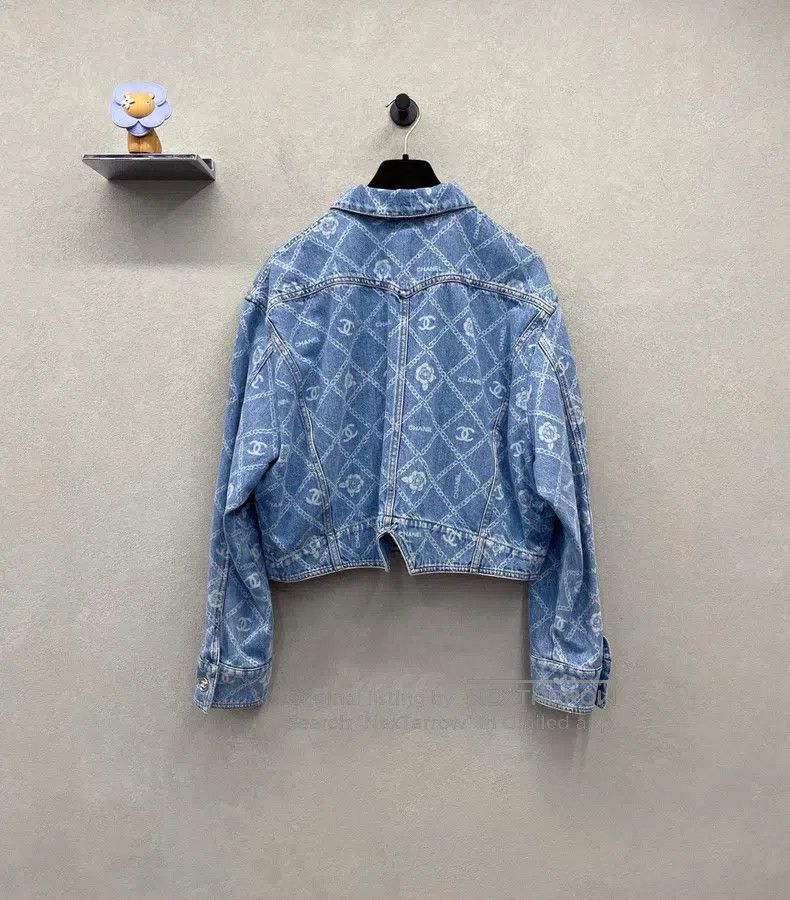 Chanel Chanel Camelia blue denim jacket Size S / US 4 / IT 40 - 2 Thumbnail
