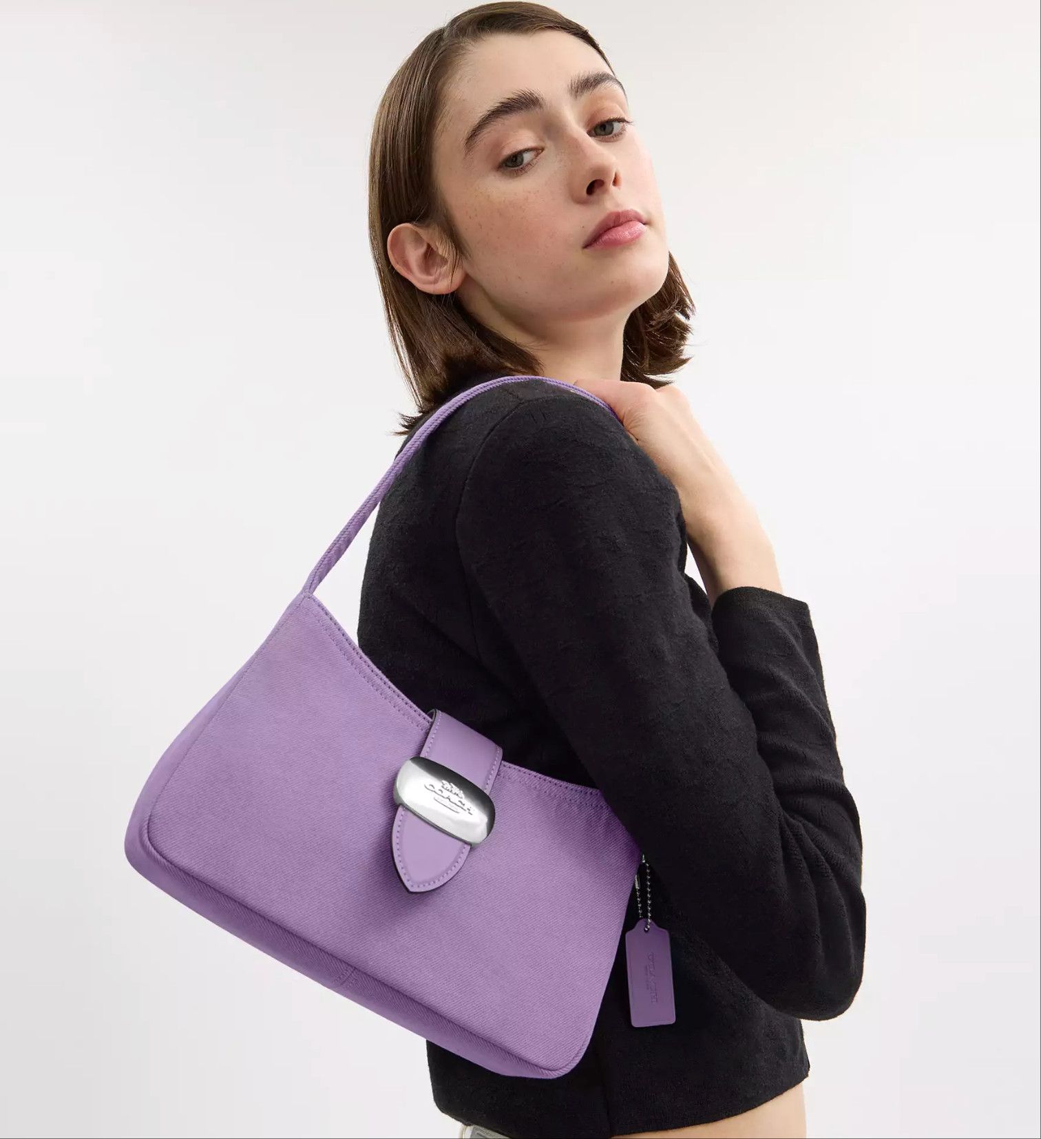 Coach Eliza Shoulder Bag CBR14 denim/Silver/Iris Size ONE SIZE - 7 Thumbnail